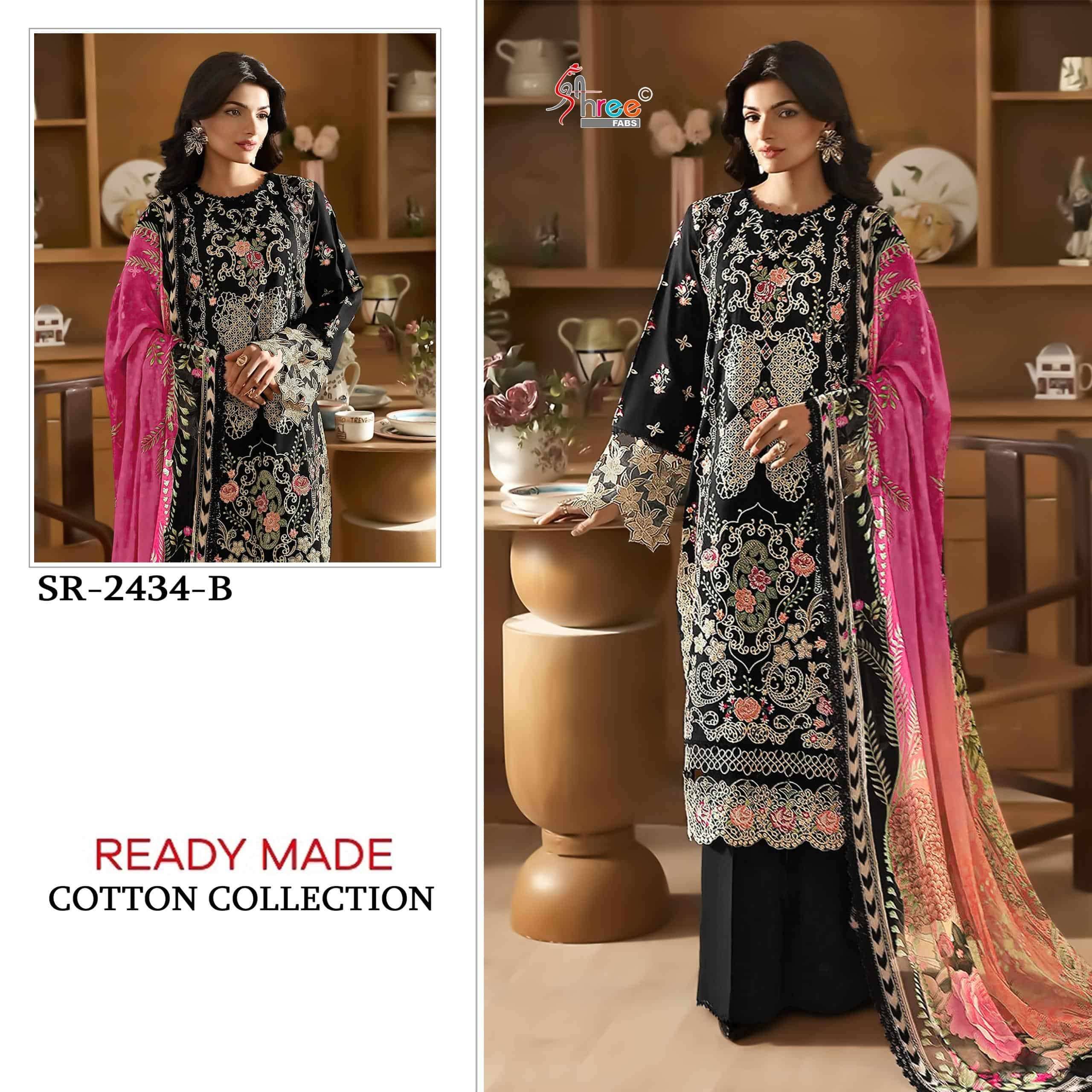 2434 Colors BY Shree fabs 2434 a TO 5540 d SERIES Pakistani Stylish Beautiful Colourful Printed & CAMRIC COTTON readymade Dresses At Wholesale Price